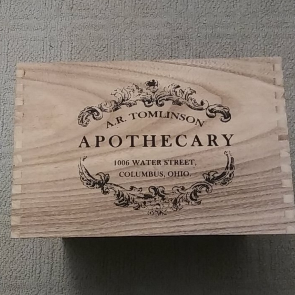 New apothecary wood crate